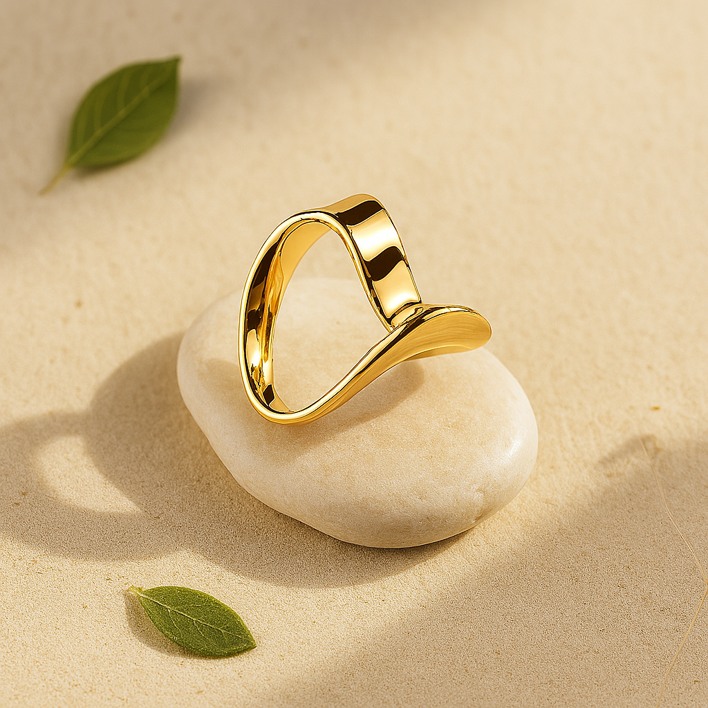 Aanura Abstract Gold Statement Ring