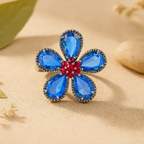Emerald Flower Statement Ring for Women