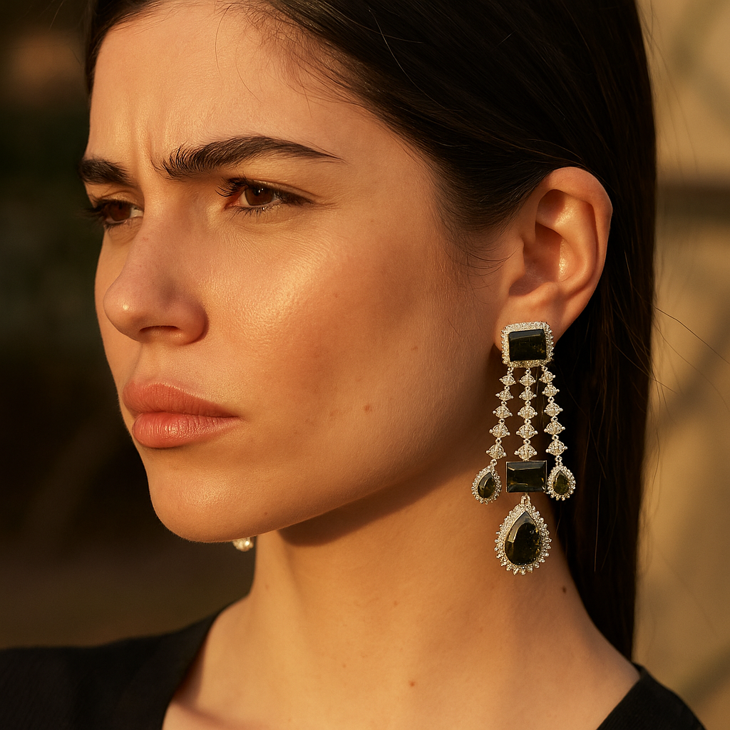 Aanura Pink Sapphire Cascade Drop Earrings