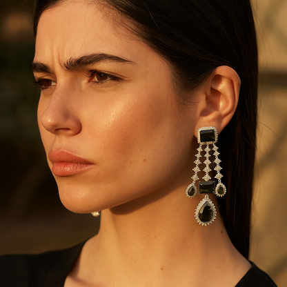 Aanura Pink Sapphire Cascade Drop Earrings