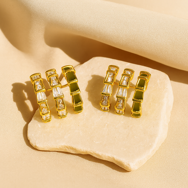 Aanura Luxe Geo Spark Hoop Earrings