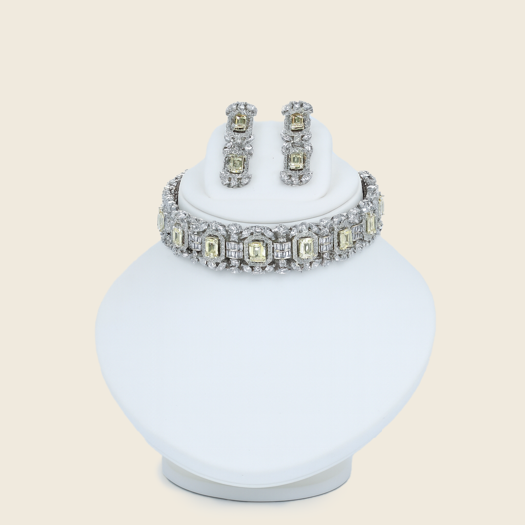Aanura Green Emerald Choker Necklace Set