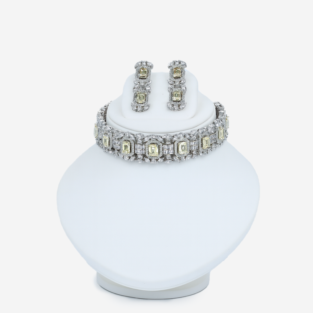Aanura Green Emerald Choker Necklace Set