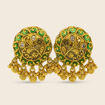 Aanura Gold-Plated Green Enamel Floral Rings