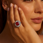 Rhodium Plated Yellow Halo Anti-Tarnish Waterproof Ring