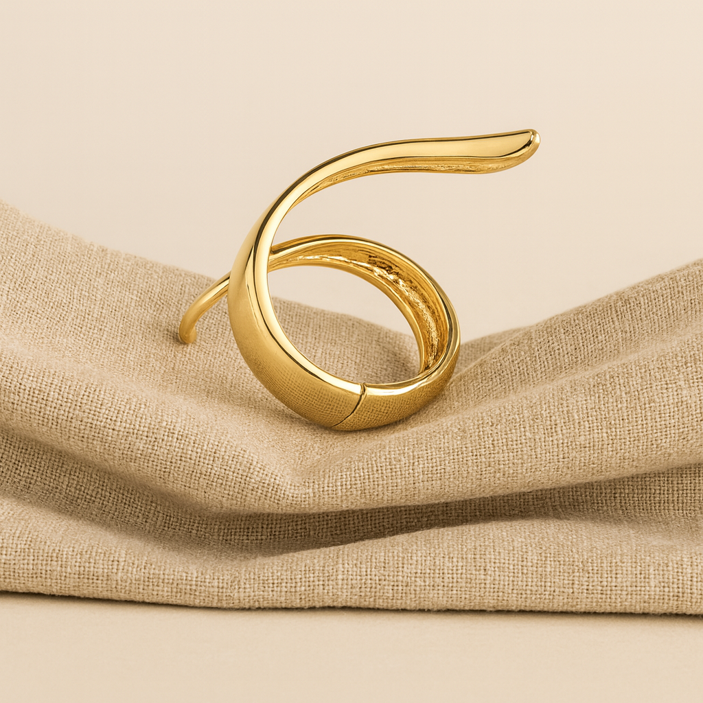 Aanura Gold Spiral Statement Bracelet