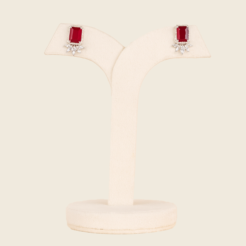 Aanura Yellow Cushion-Cut CZ Cluster Earrings