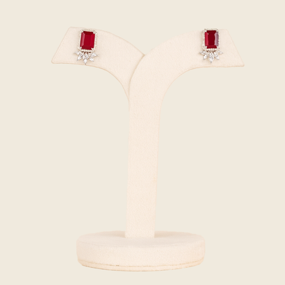 Aanura Yellow Cushion-Cut CZ Cluster Earrings