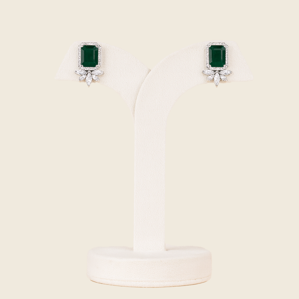 Aanura Yellow Cushion-Cut CZ Cluster Earrings