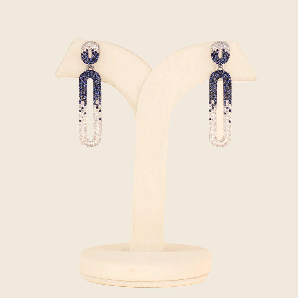 Aanura Blue & White Gradient Drop Earrings
