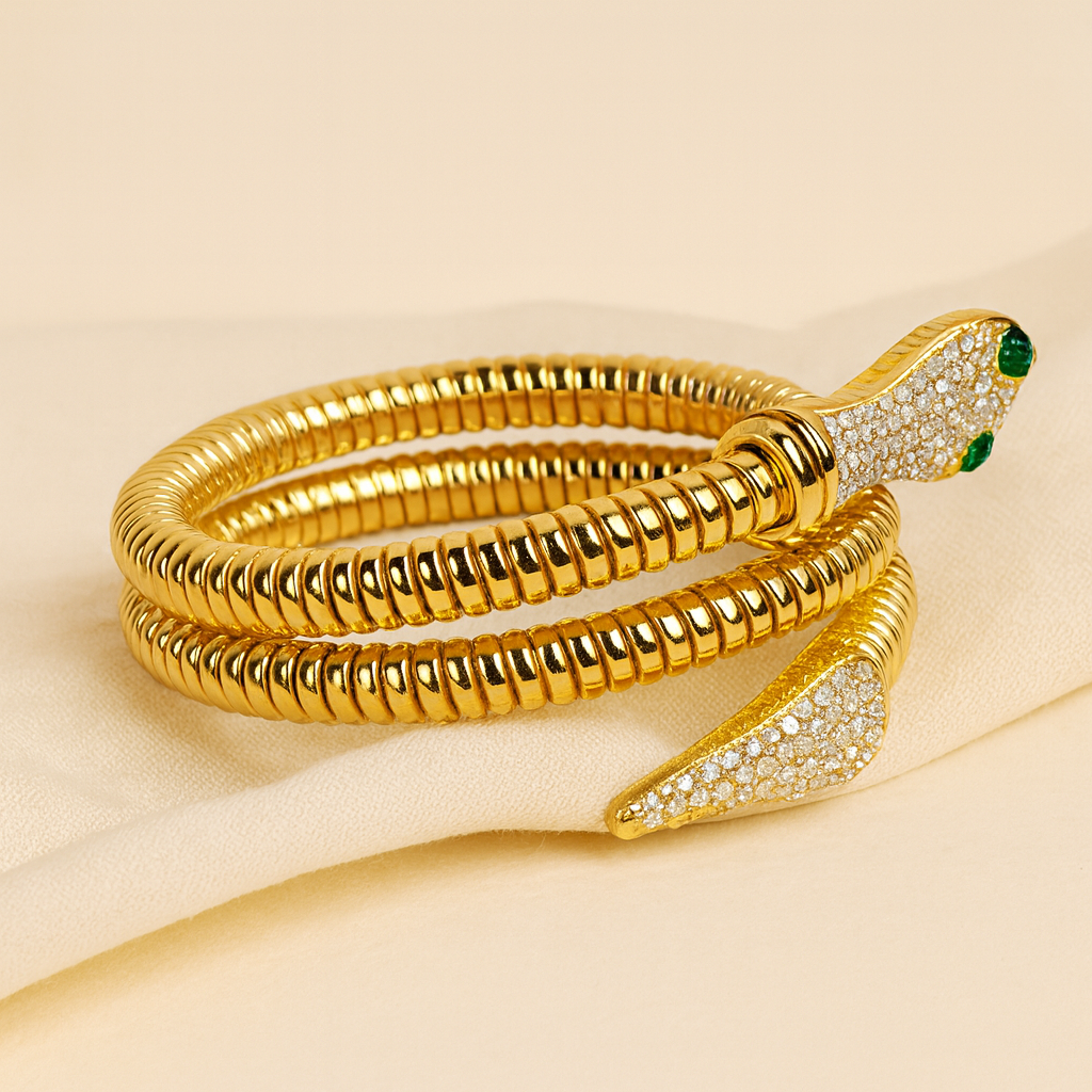Aanura Serpent Gold Wrap Bracelet
