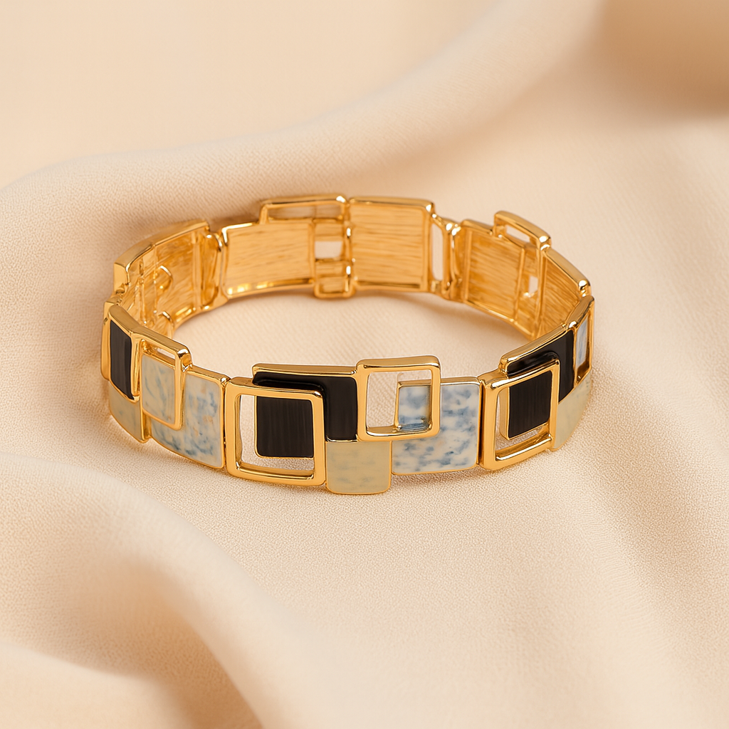 Aanura Modern Geometric Enamel Bracelet