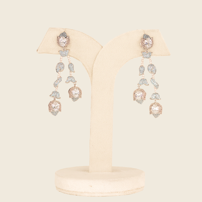 Aanura Silver Ruby Dangle Statement Earrings