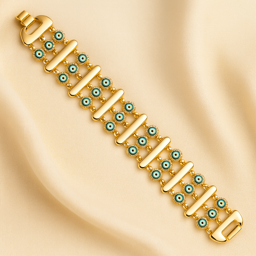 Aanura Double-Layer Evil Eye Gold Bracelet