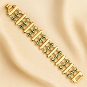 Aanura Double-Layer Evil Eye Gold Bracelet