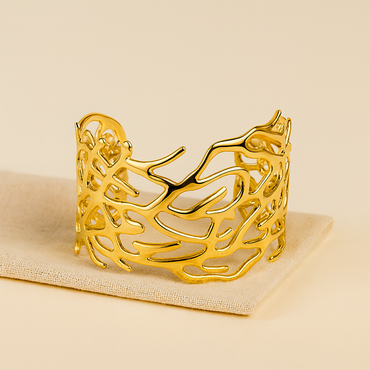 Aanura Coral Reef Gold Cuff Bracelet