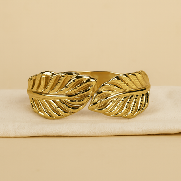 Aanura Golden Leaf Statement Bracelet