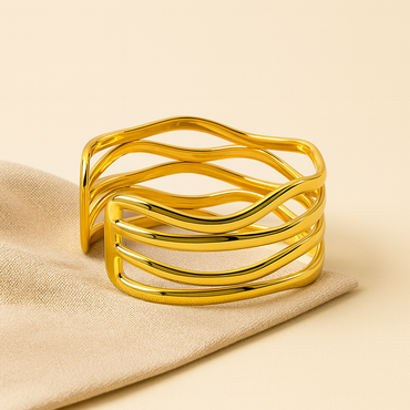 Aanura Golden Wave Cuff Bracelet