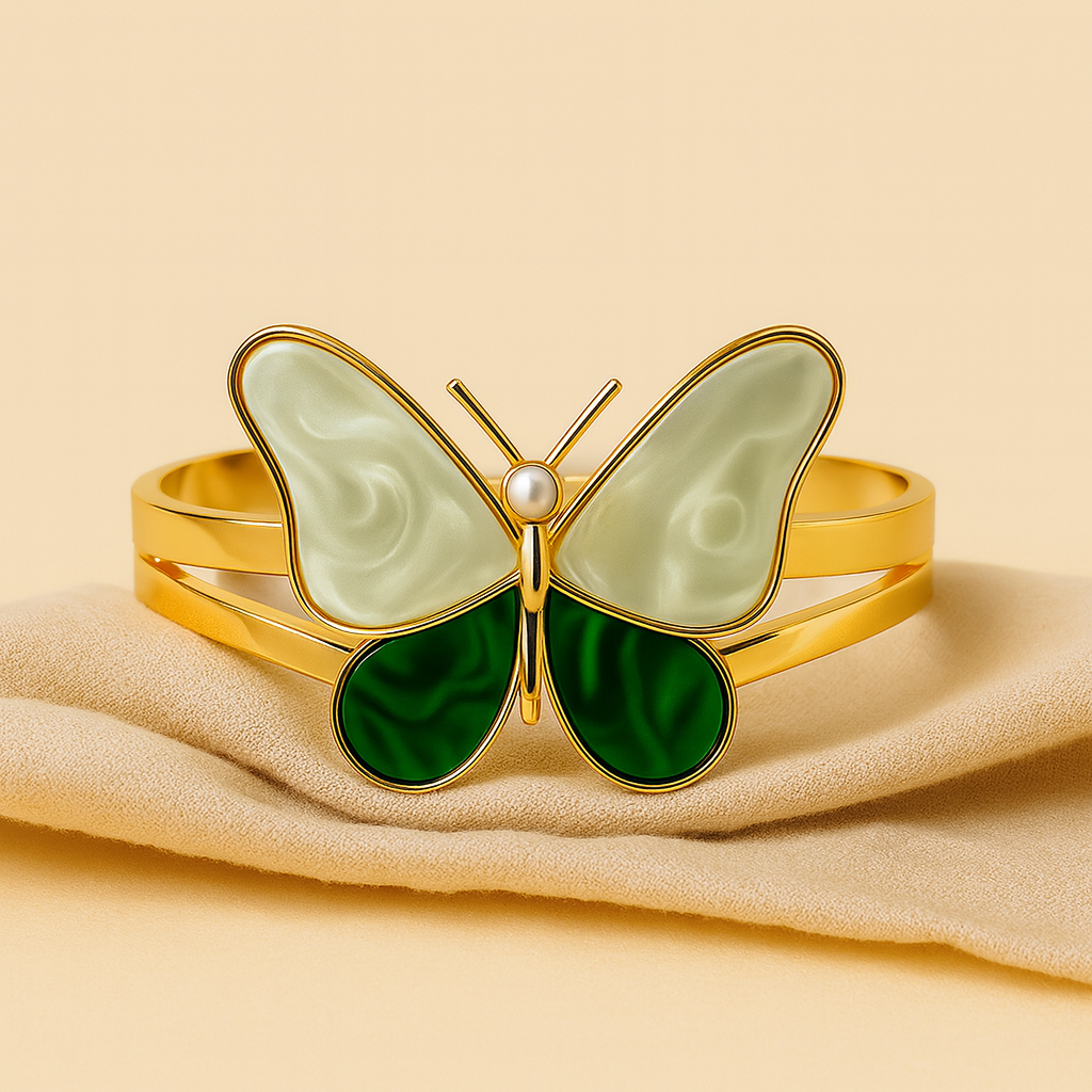 Aanura Butterfly Pearl Enamel Bracelet