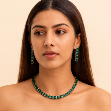 Aanura Green Malachite Necklace, Bracelet & Earring Set