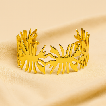 Aanura Tropical Gold Leaf Cut-Out Bracelet