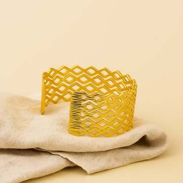 Aanura Diamond Lattice Gold Cuff Bracelet