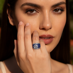 Rhodium Plated Emerald Pavé Anti-Tarnish Waterproof Ring