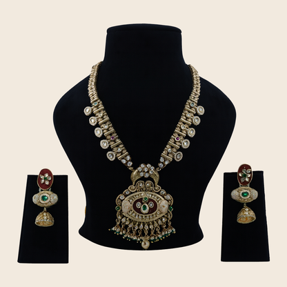 Aanura Antique Rani Haar with Kundan & Pearl Pendant