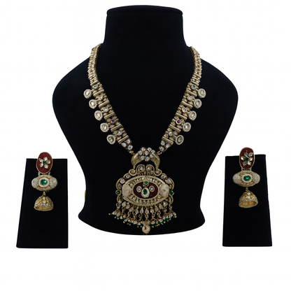 Aanura Antique Rani Haar with Kundan & Pearl Pendant