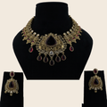 Aanura Antique Bridal Necklace with Ruby Red Stones