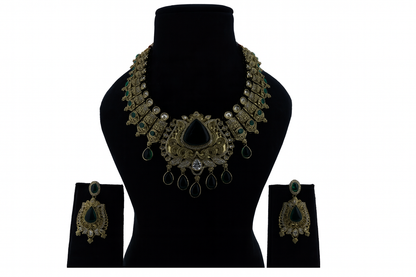 Aanura Antique Bridal Necklace with Ruby Red Stones