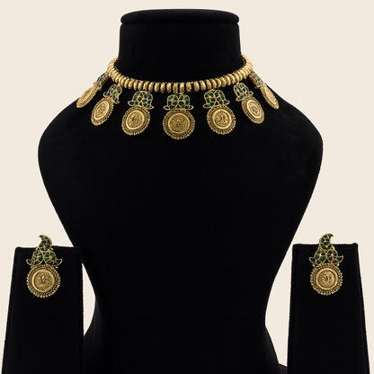 Aanura Temple Coin Choker Necklace