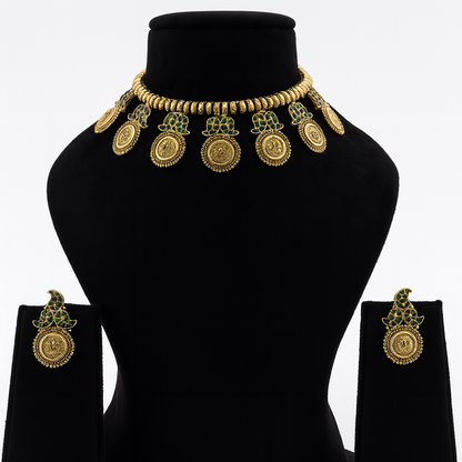 Aanura Temple Coin Choker Necklace