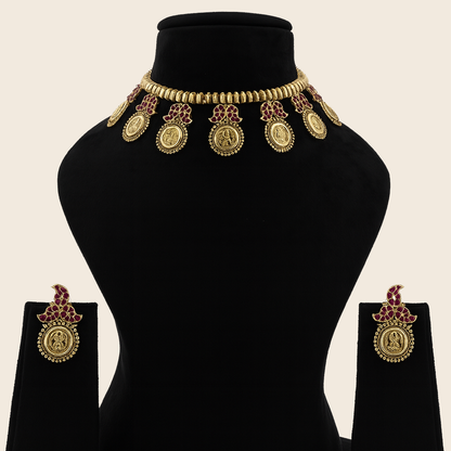 Aanura Temple Coin Choker Necklace