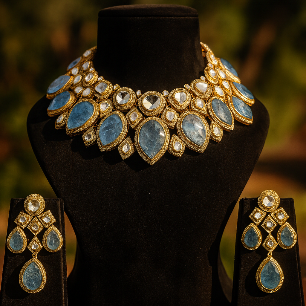 Aanura Grand Red Bridal Necklace with Kundan Embellishments