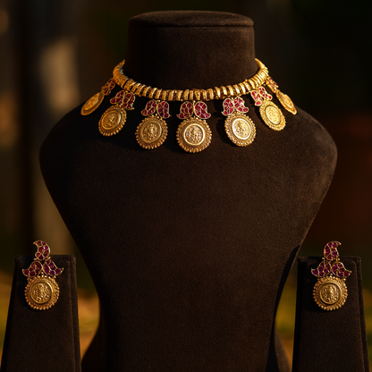 Aanura Temple Coin Choker Necklace