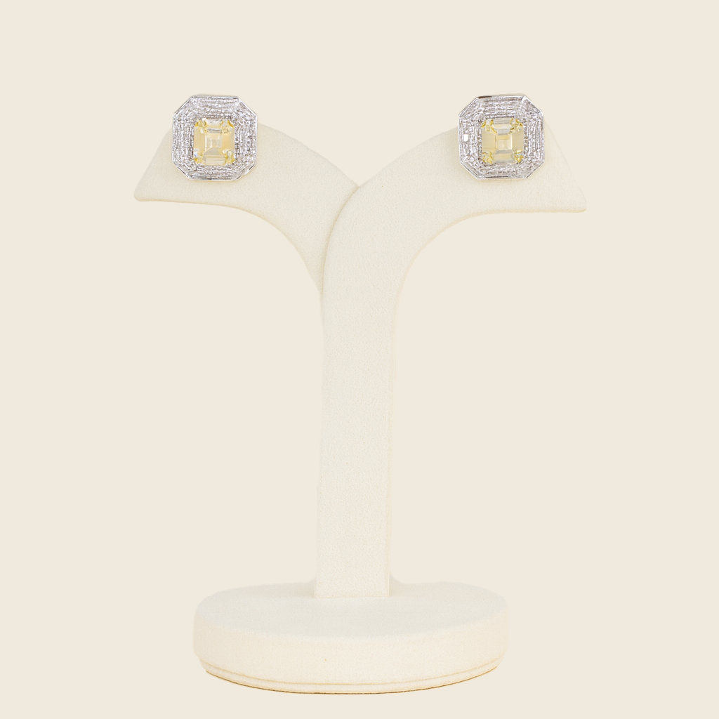 Aanura Ruby & Emerald Octagon Stud Earrings