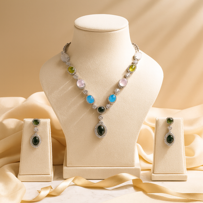 Aanura Multi-Colored Gemstone Necklace Set