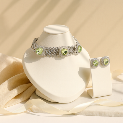 Aanura Multicolor Crystal Choker Necklace Set