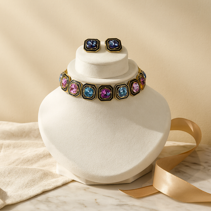 Aanura Bold Multi-Colour Gemstone Choker Necklace