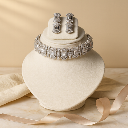 Aanura Emerald Pearl Choker Necklace Set