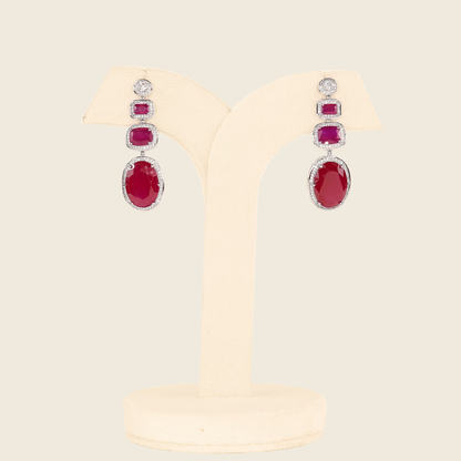 Emerald Cascade Triple Dangle Earrings