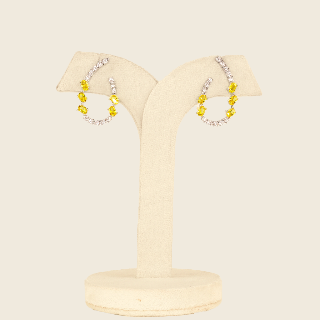 Aanura Pink Crystal Sparkling Hoop Earrings