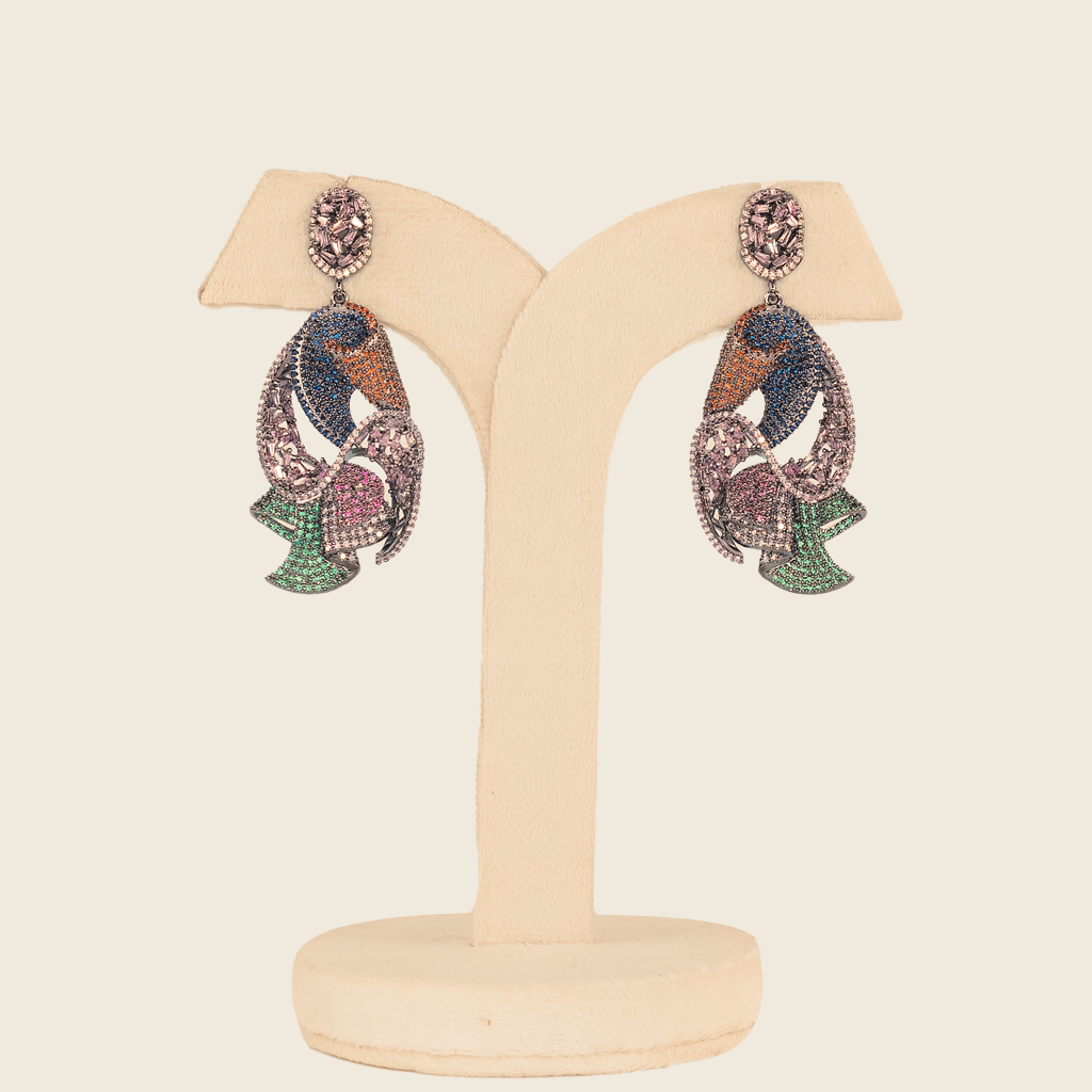 Arinya Multicolor Parrot Dangle Earrings