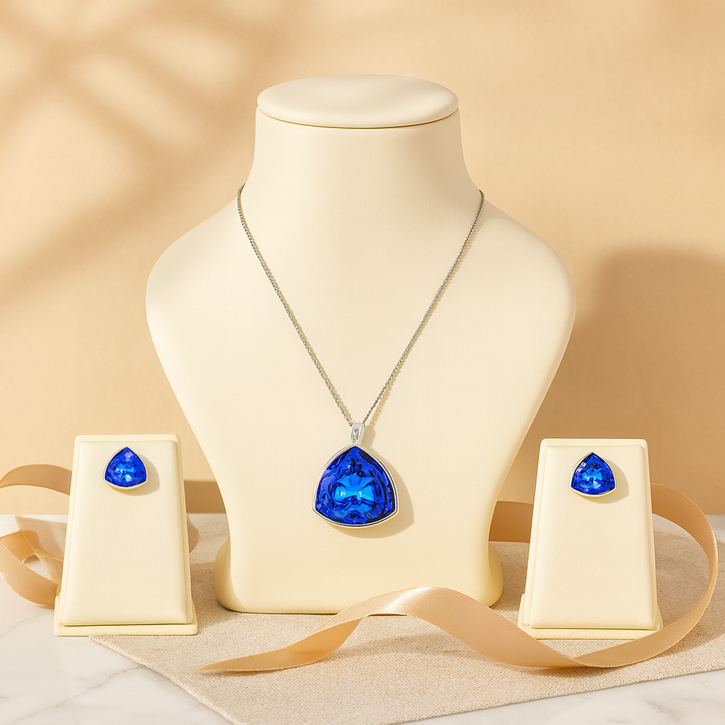 Aanura Green Crystal Necklace & Earrings Set