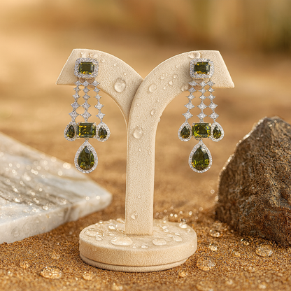 Aanura Pink Sapphire Cascade Drop Earrings