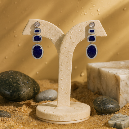 Emerald Cascade Triple Dangle Earrings