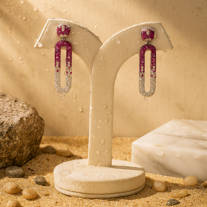 Aanura Blue & White Gradient Drop Earrings