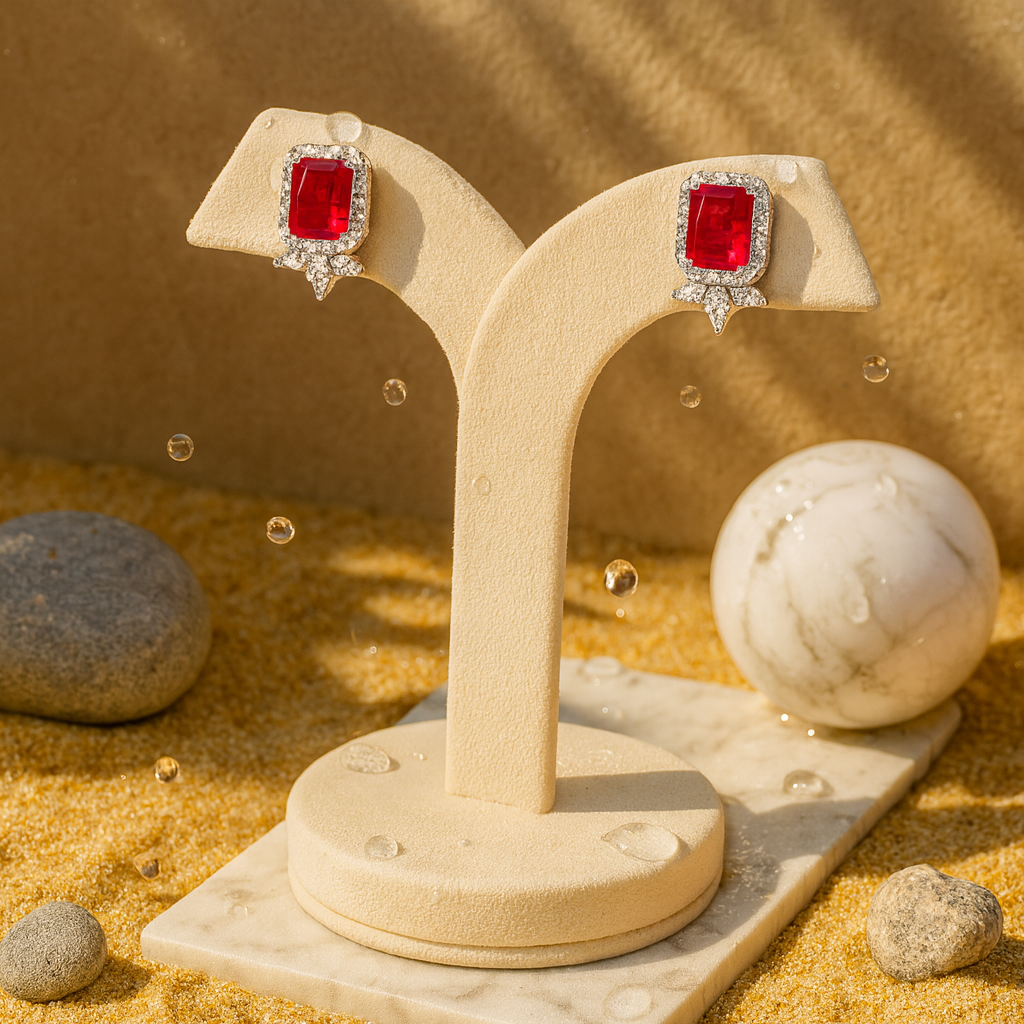 Aanura Yellow Cushion-Cut CZ Cluster Earrings