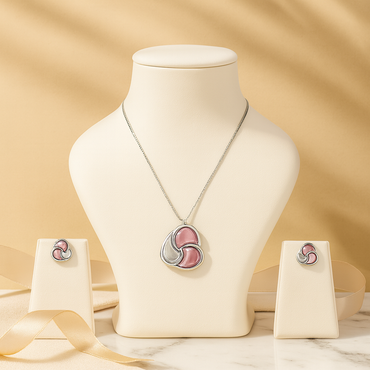 Aanura Abstract Swirl Necklace & Earrings Set